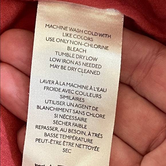 Free People Red Snap Front Boho Shirt Dress Long Sleeve Size XS Fits S/M - Picture 7 of 7